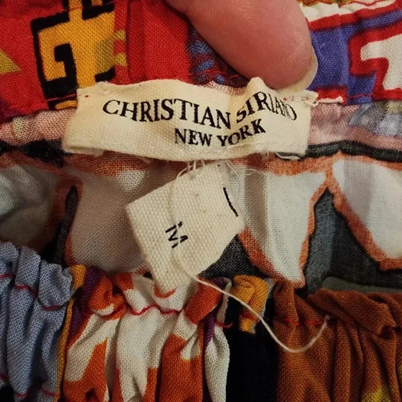 Christian Siriano colorful cropped quarter sleeve blouse size Medium - Picture 5 of 9